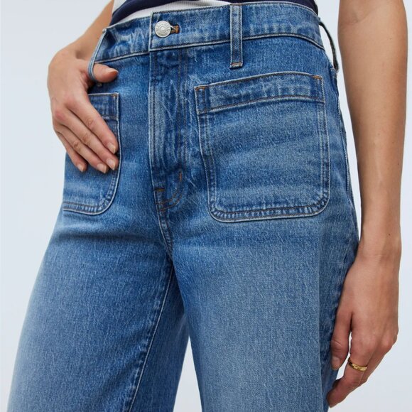 Madewell Denim - NWT Madewell Emmett Wide-Leg Jean Patch Pocket Edition - Size 30